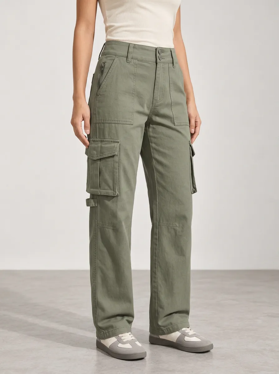 Women's Practical Carry Cargo Multi-Pocket Straight Leg Pants