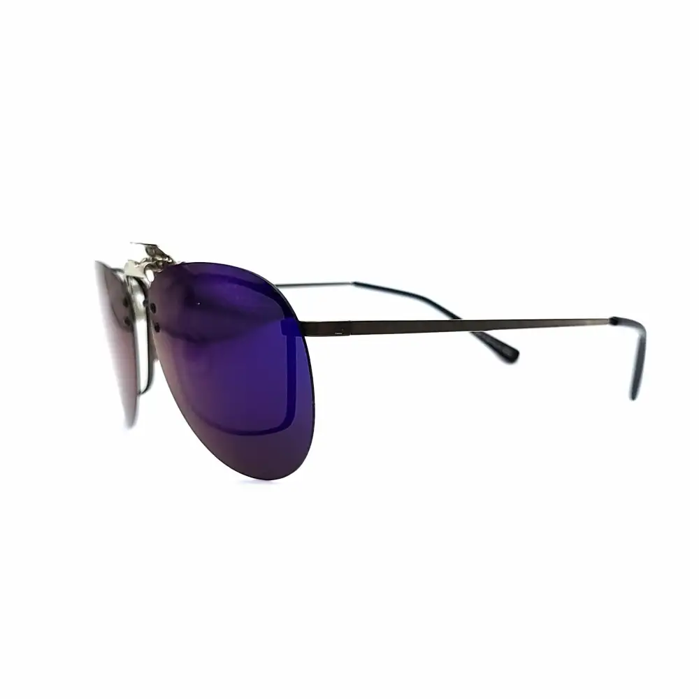 60mm Aviator Polarized Flip-Up Clip-On Sunglasses