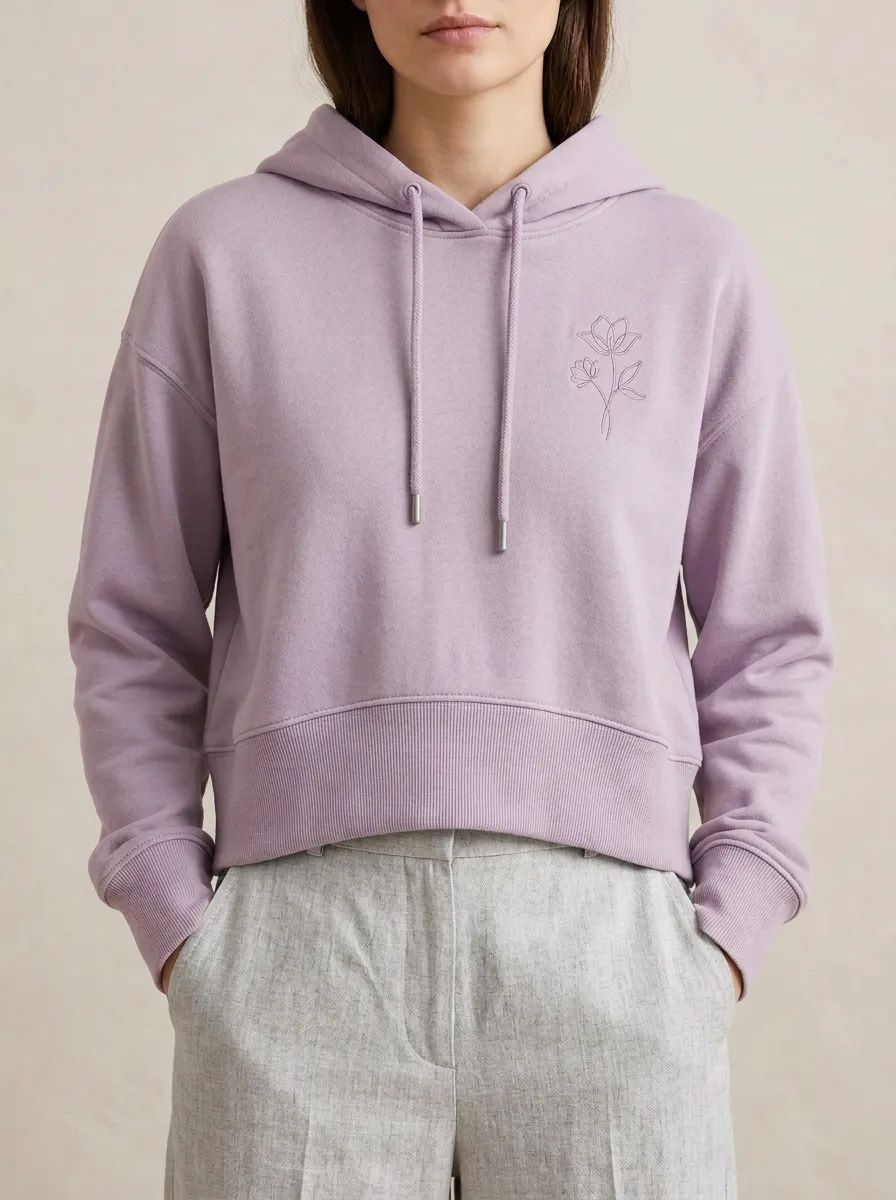 Women's Casual Minimalist Floral Line Art Printed Hoodie