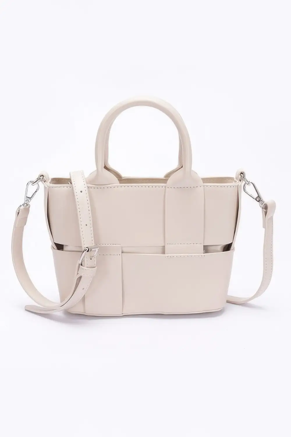 Braided Faux Leather Tote Bag