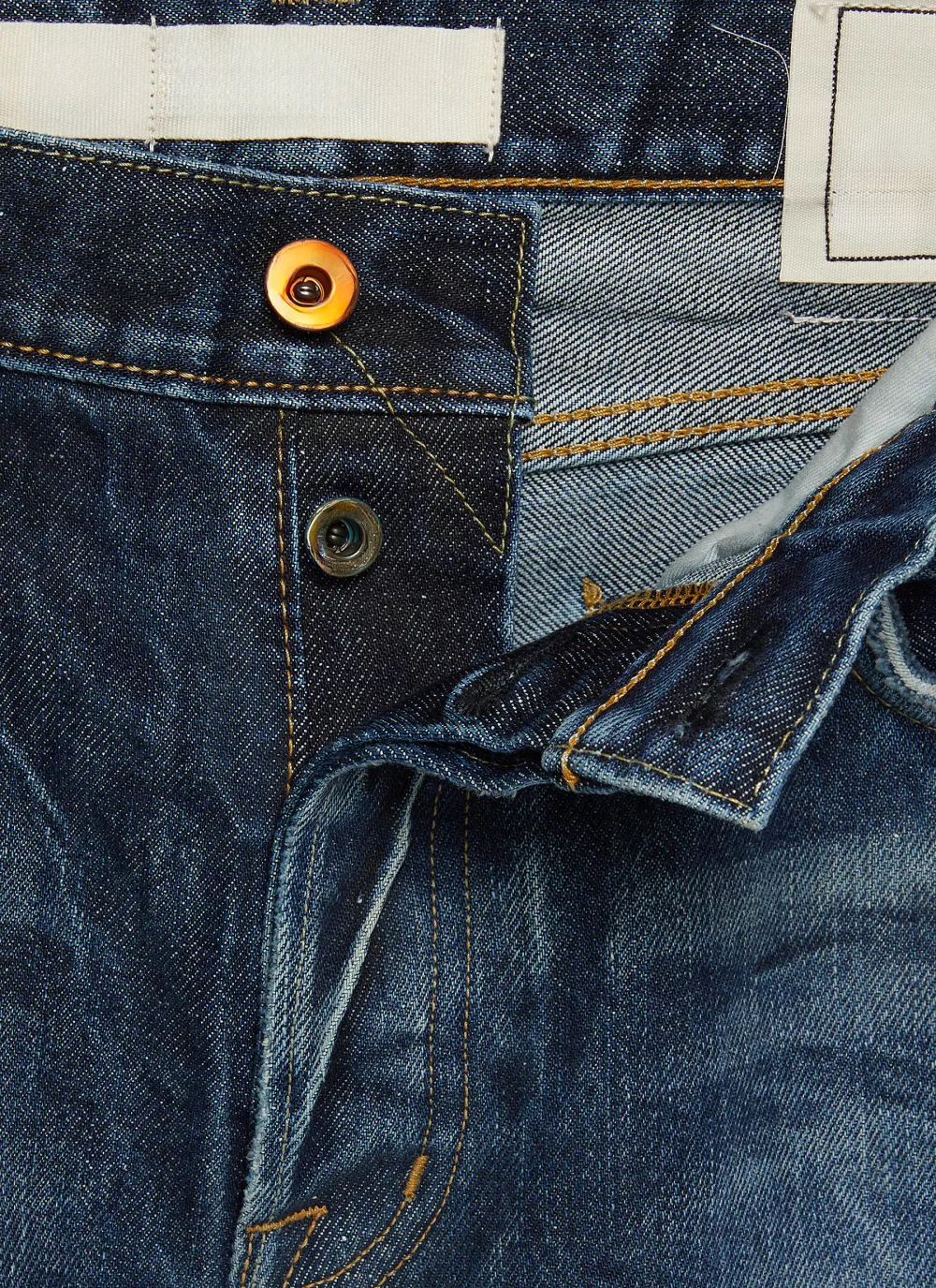 Simple Soft Straight-Cut Dark Blue Cottom Jeans