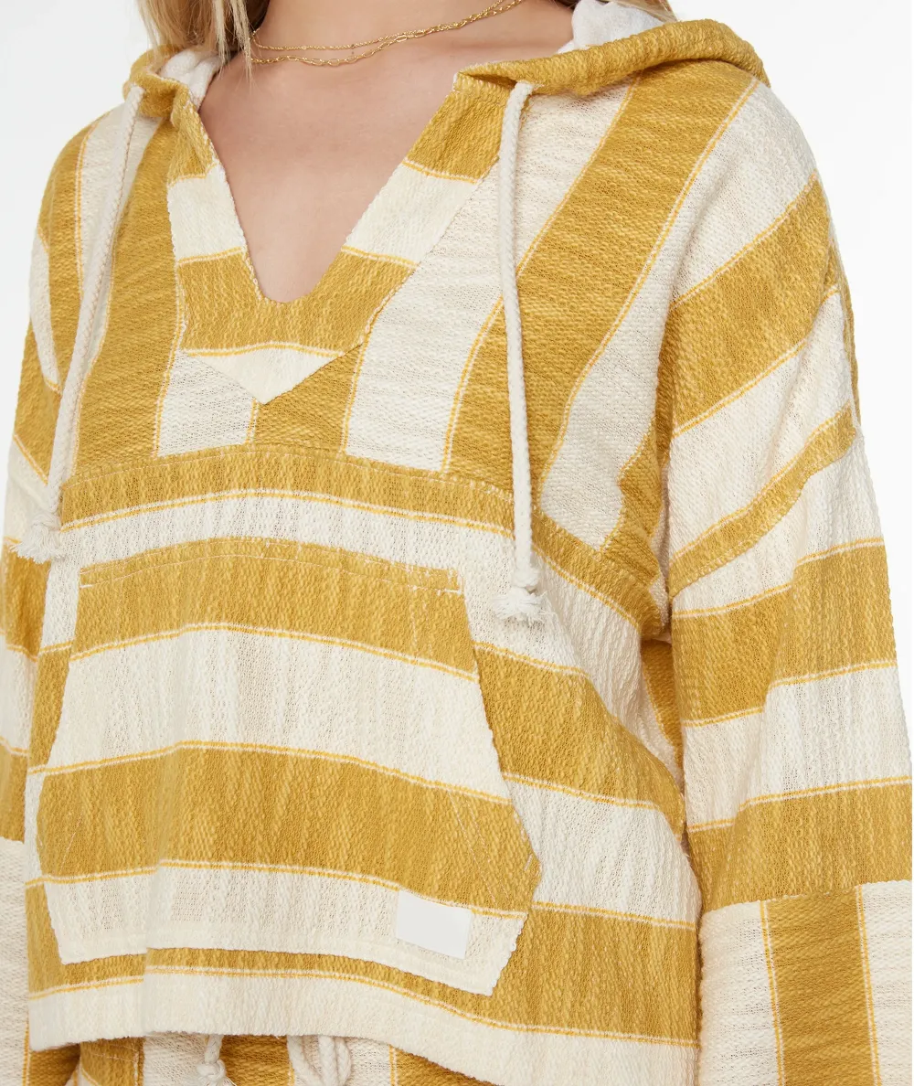 White Striped Oversized Crewneck Sweatshirt