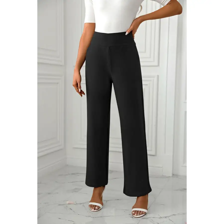 High Waist Straight Leg Pants