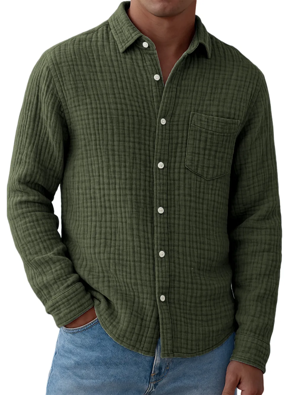 Gauze Cotton Pocket Shirt