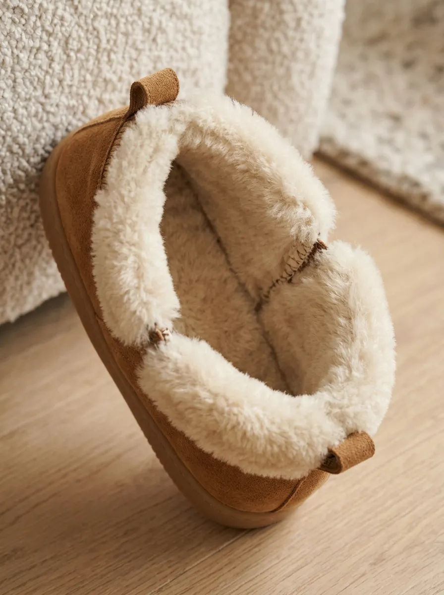 Everyday Suede Look Quilted Modern Look Unisex Warm Wool Shoes