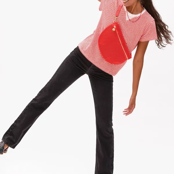Mini Stripe Classic Tee - Poppy