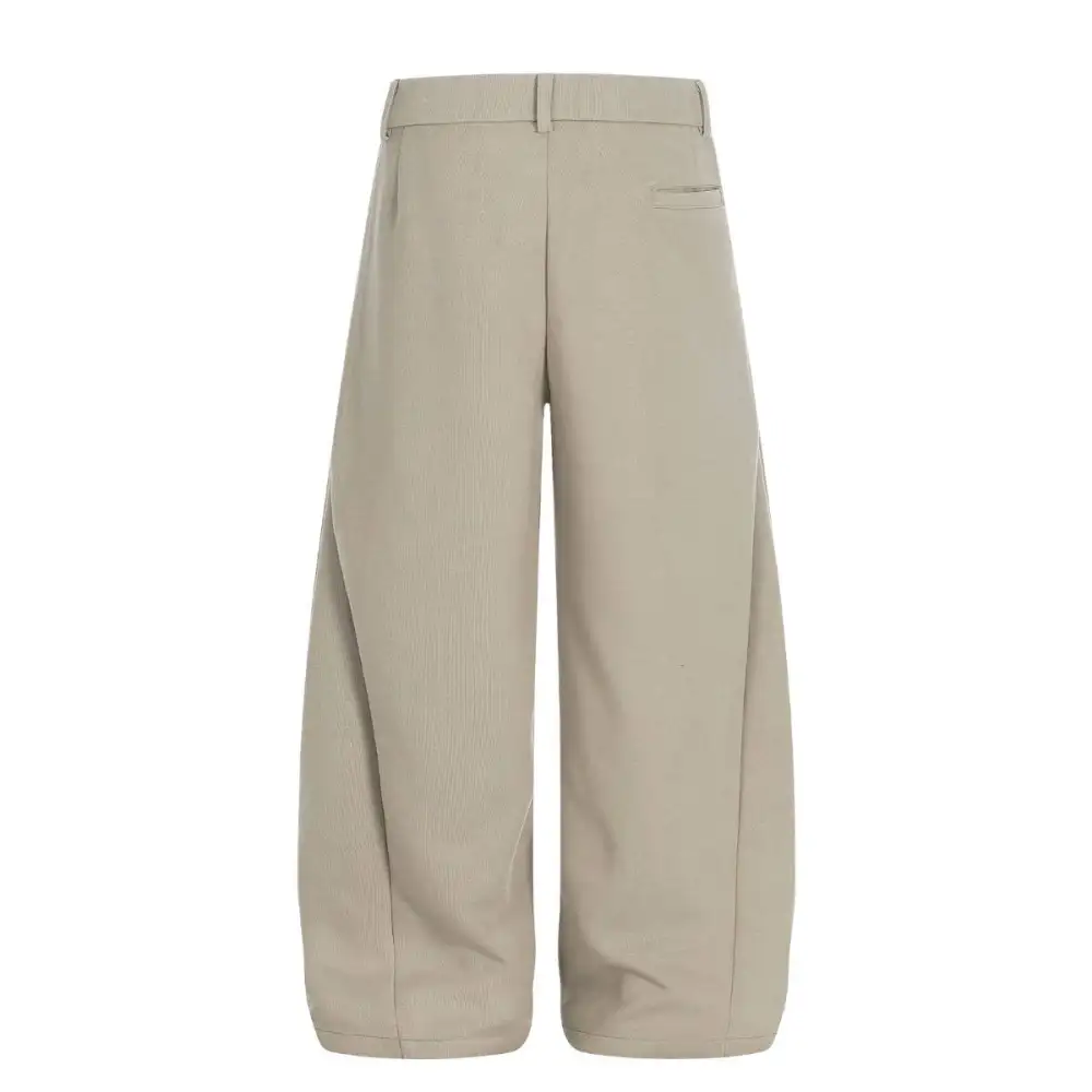 Loose Fit Wide Leg Pleated Men's Casual Pants
