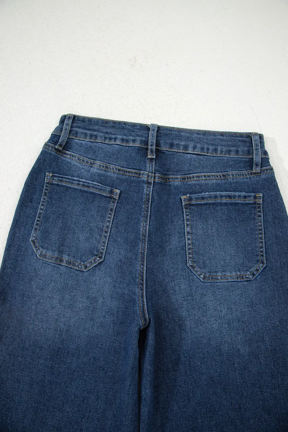 Elastic Waist Layered Denim Jeans