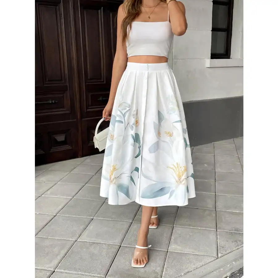 Print Midi Skirt