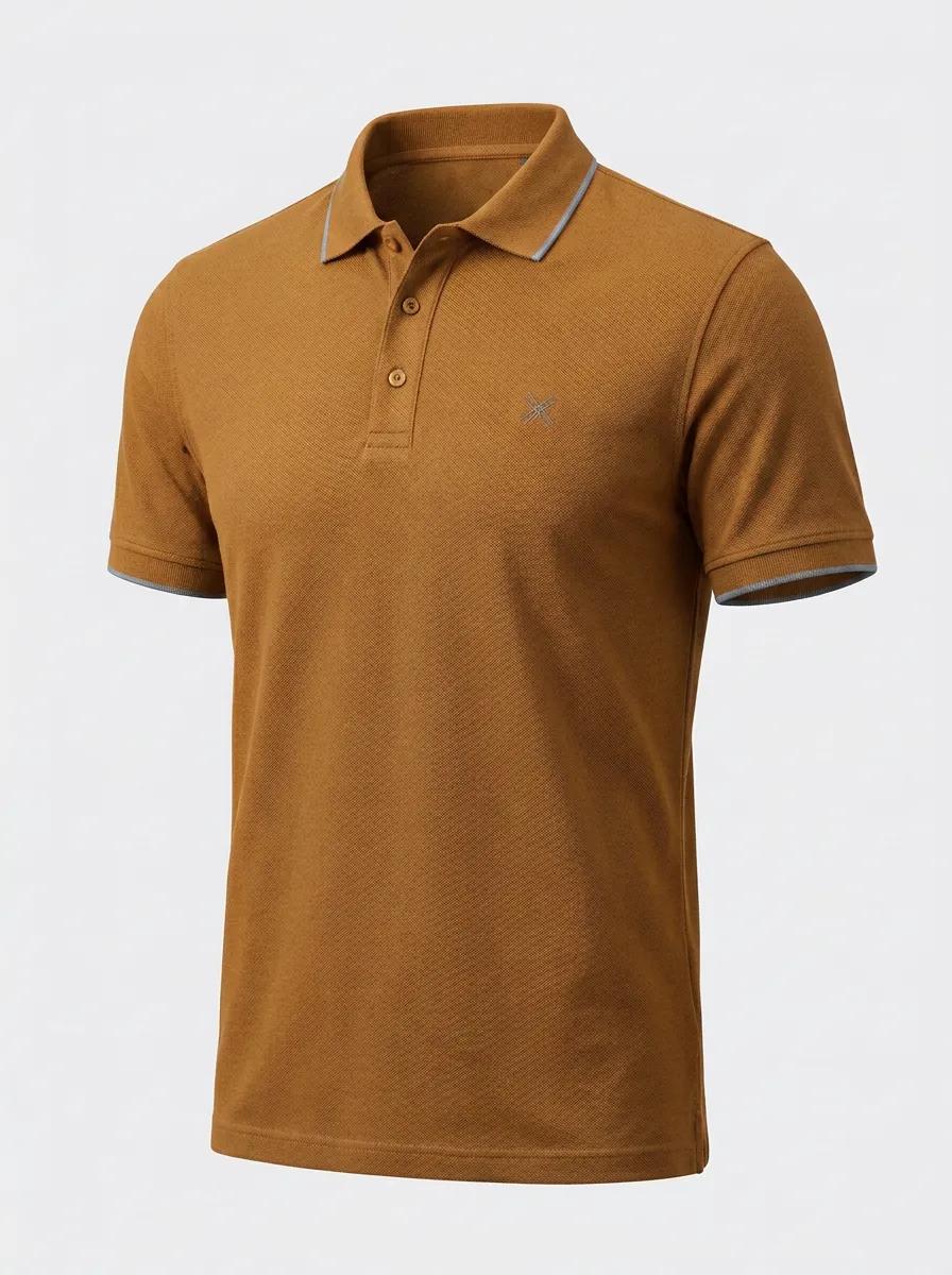 Cross-Detail Embroidered-Detail Men's Polo Shirt
