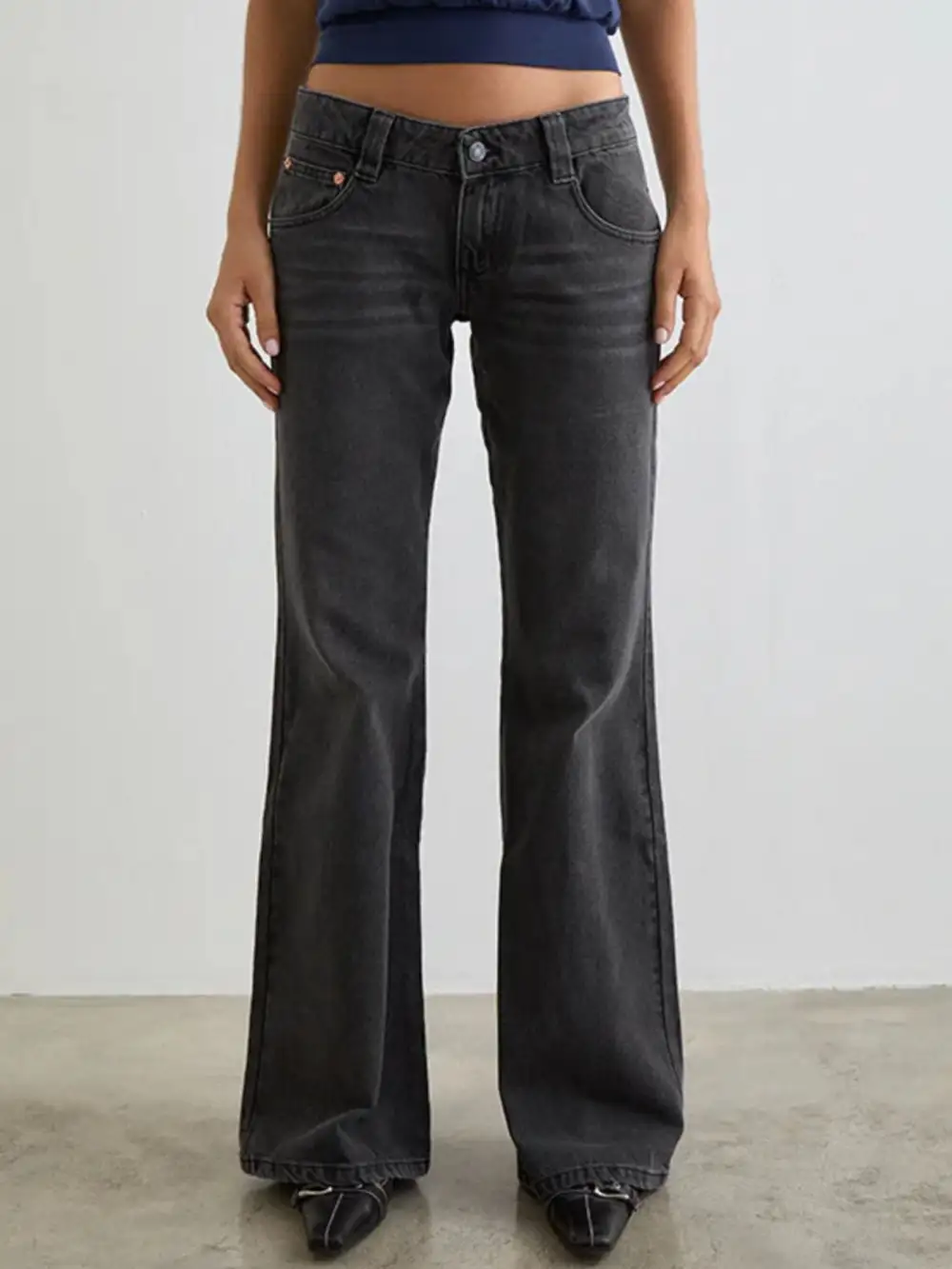 Low Rise Flare Leg Jeans