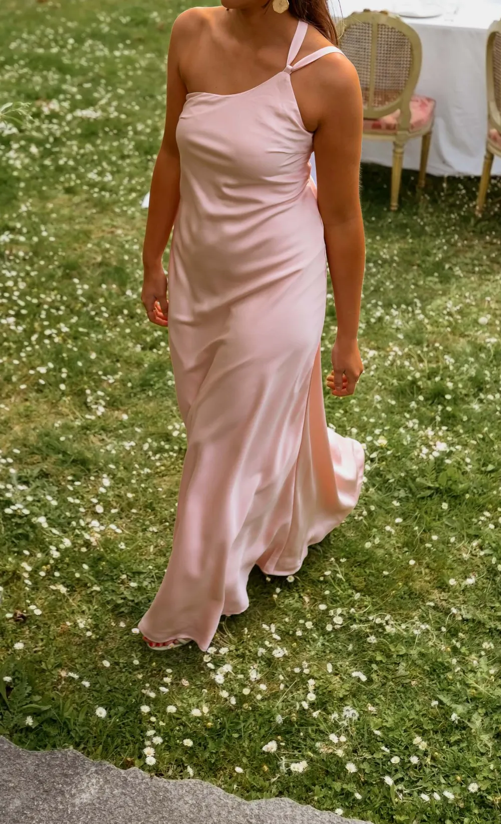 Silky Finish Tie Detail Maxi Dress