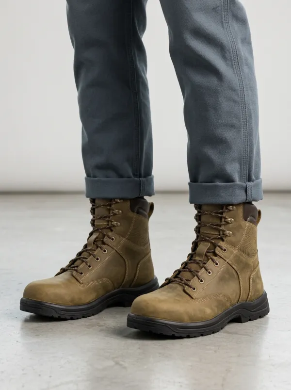 Men's Structured Topographic Pattern Work Boots