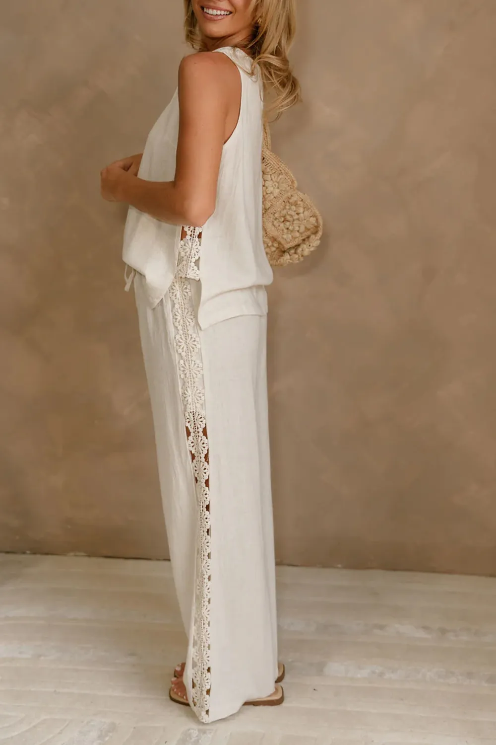 Side Lace Drawstring Pants