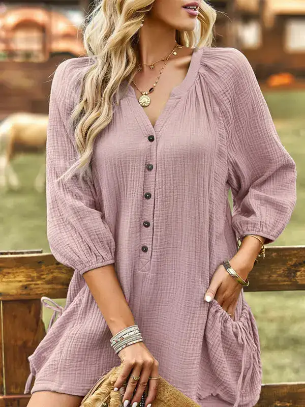 Clean Loose Cotton Linen Jumpsuit