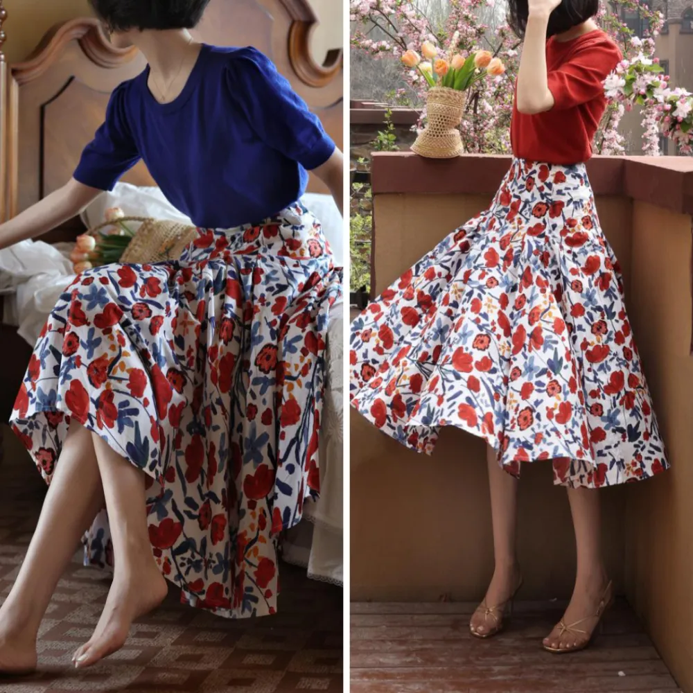 Comfortable Market Everyday Casual Floral Skirt
