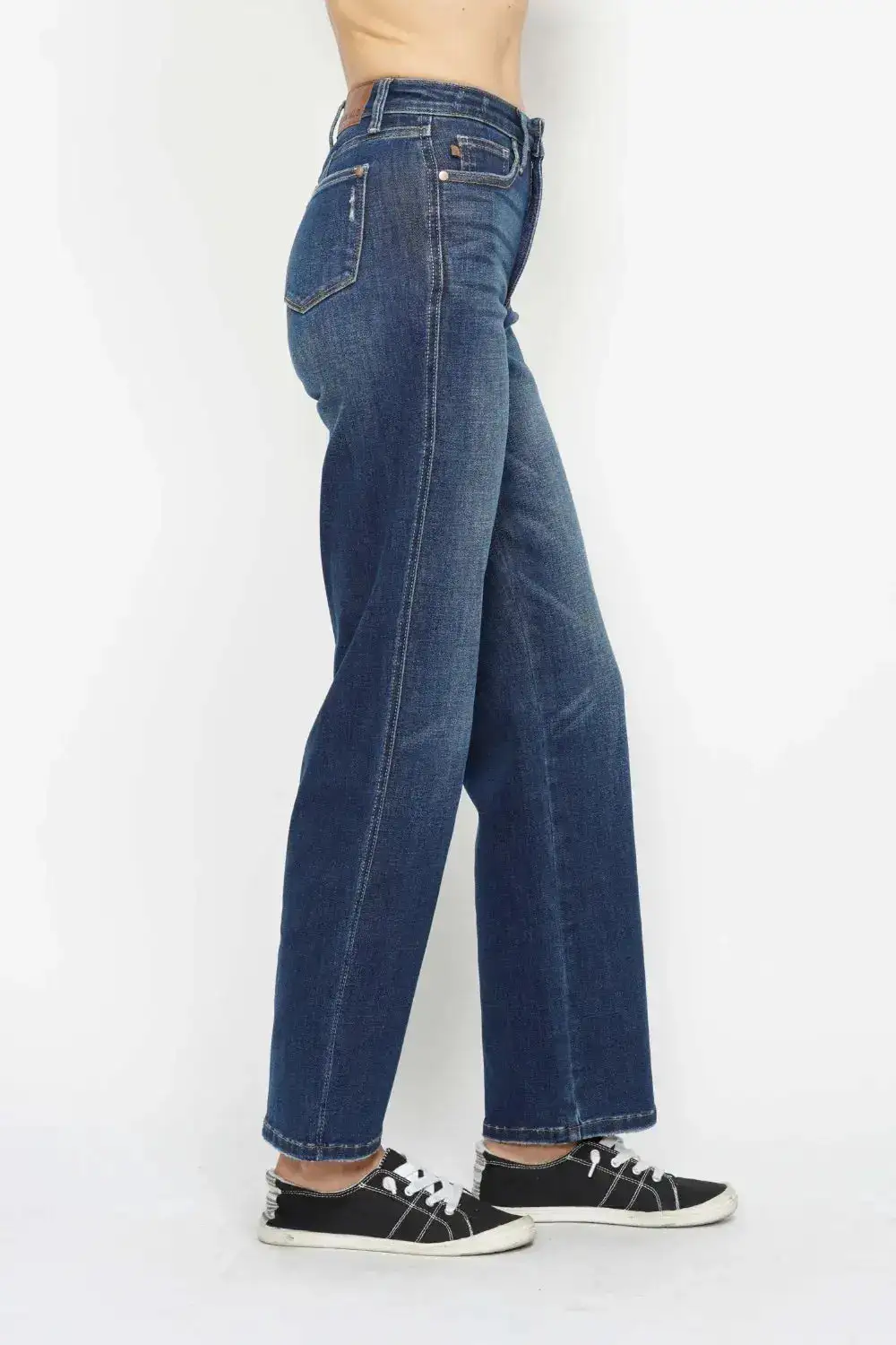 High-Waist Cotton Stretch Denim Jeans