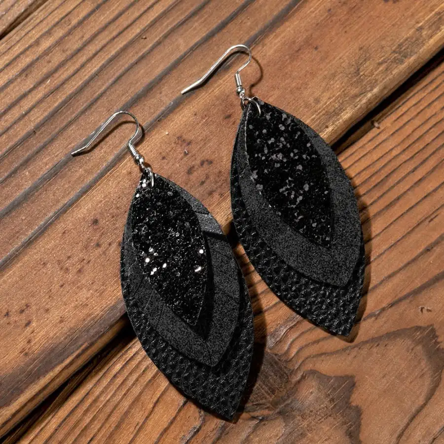 Pu Leather Drop Earrings