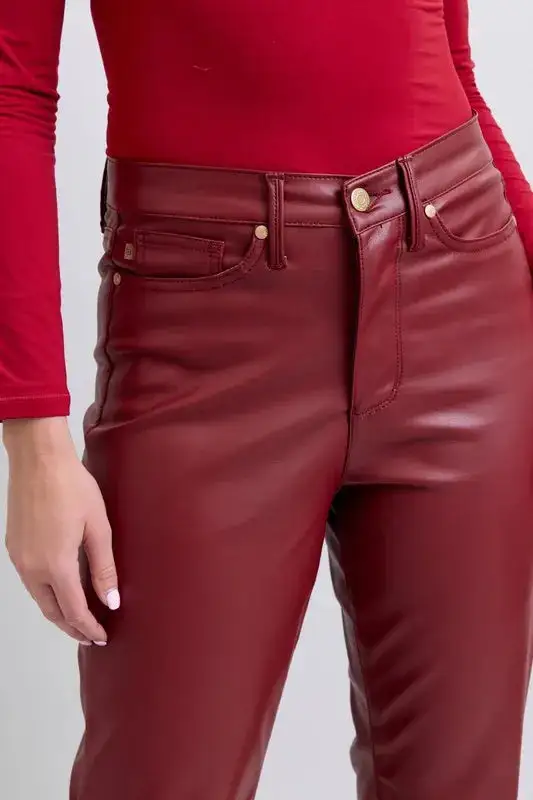 High Waist Faux Leather Pants