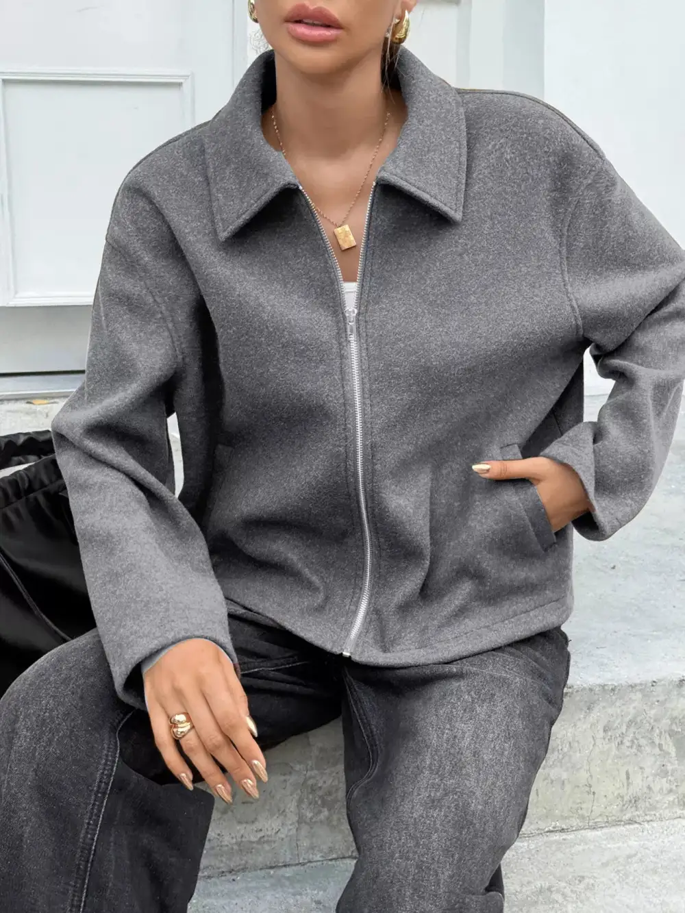 Polished Refined Zip-Up Jacket