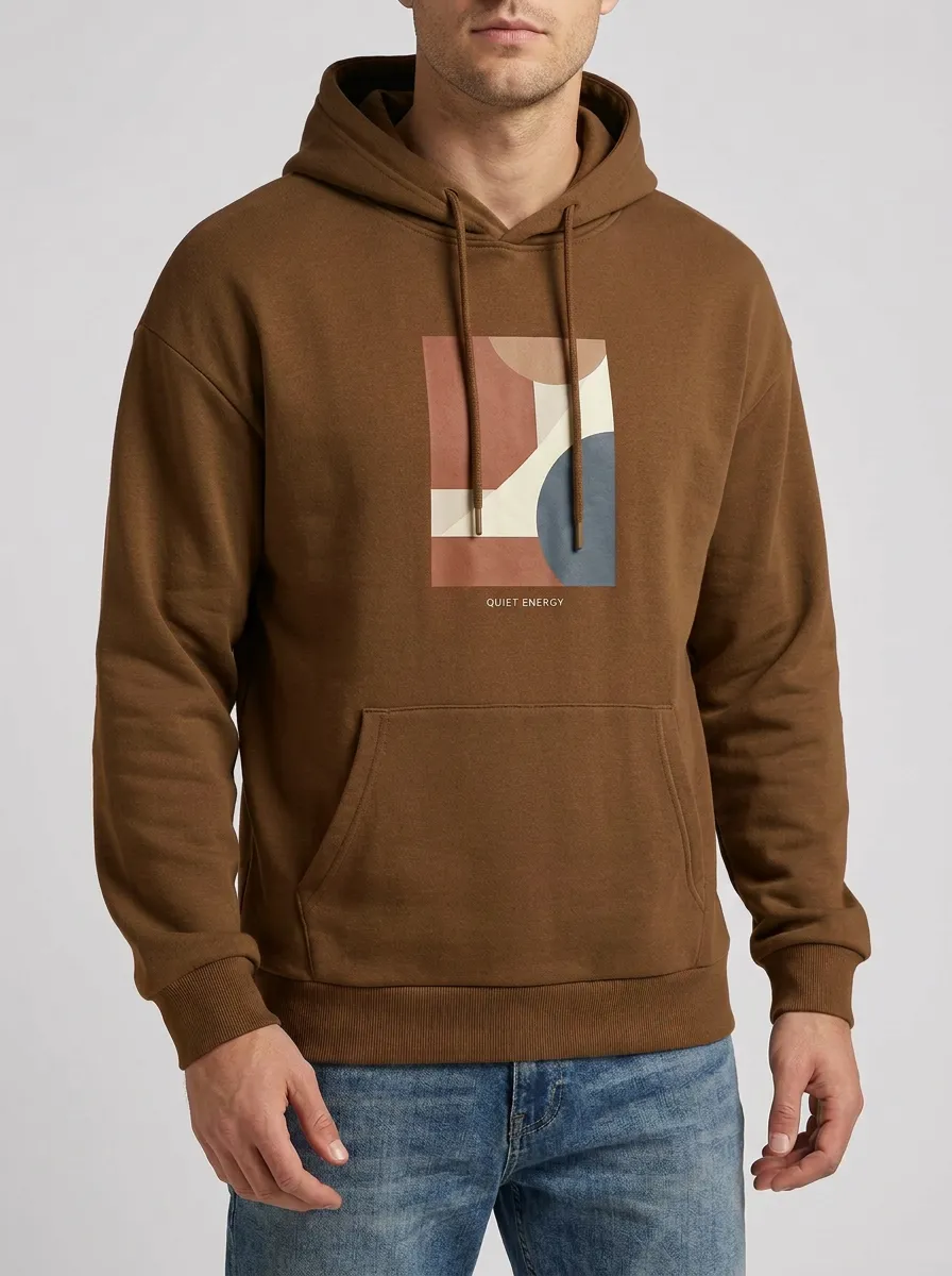 Men's Abstract Geometric Quiet Energy Print Hoodie