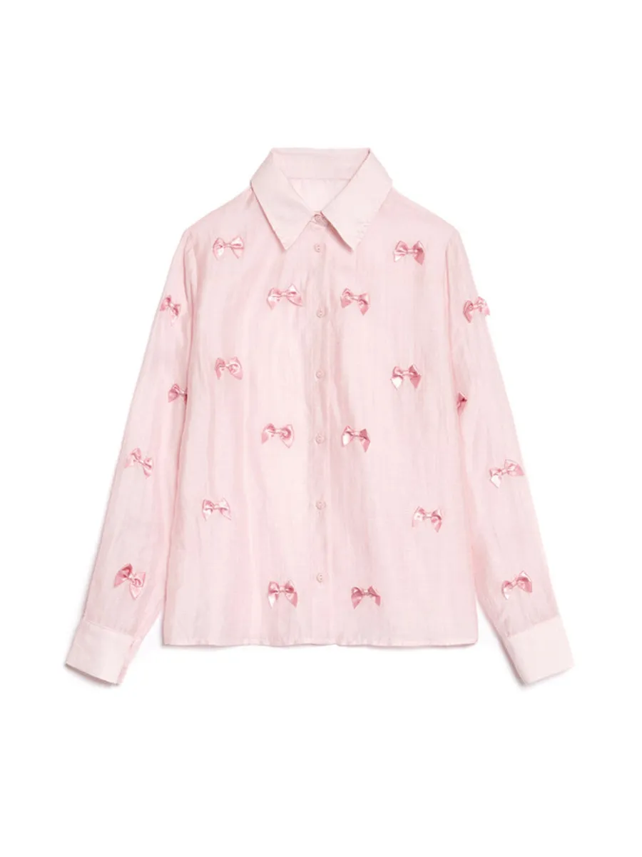 Casual Style Bow Shirt