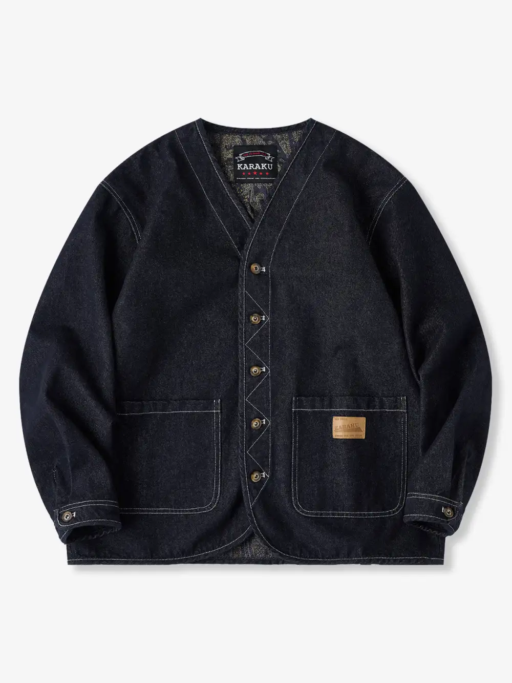 Men's Denim Pattern Lined Casual Jacket