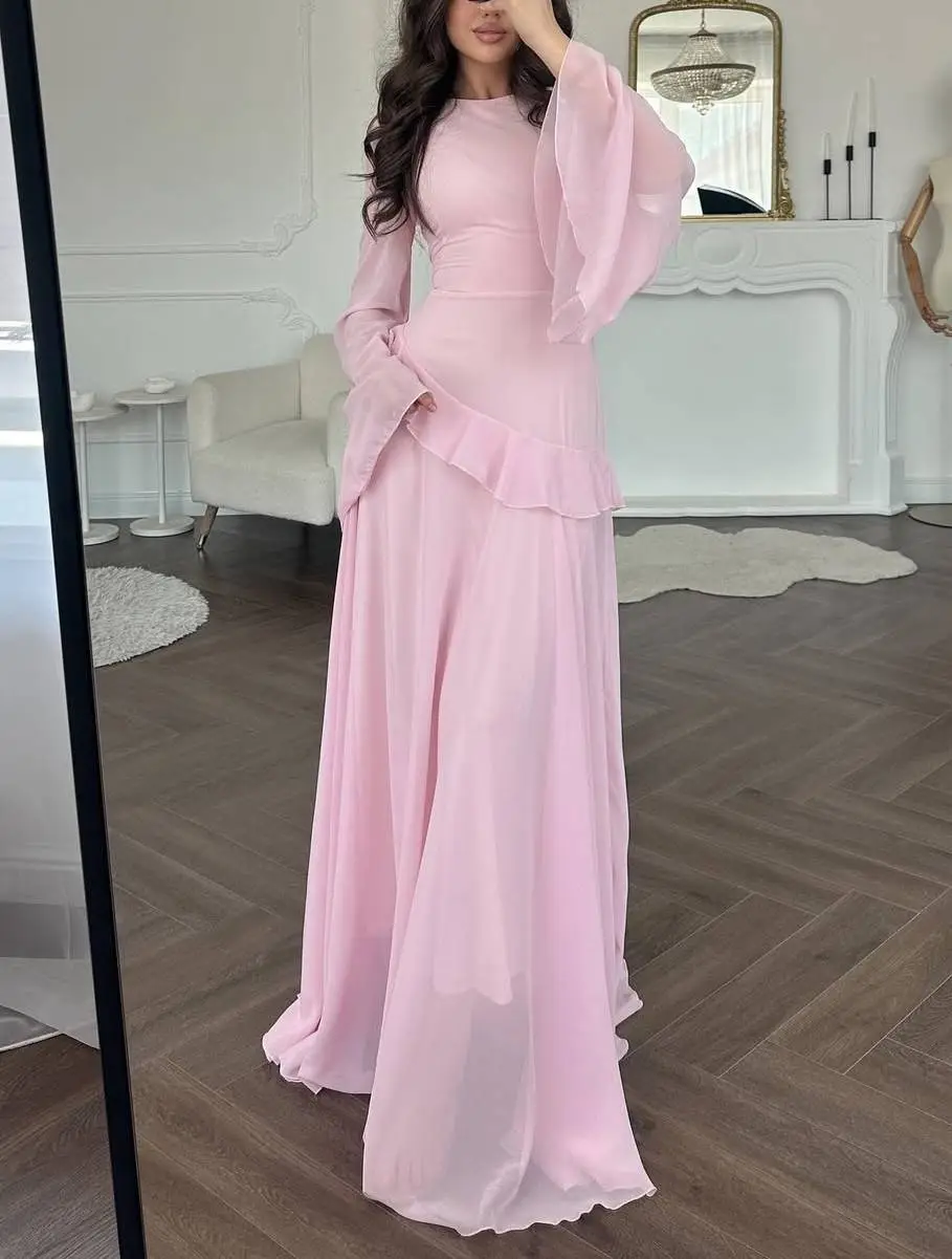 Ruffle Sleeve Maxi Dress