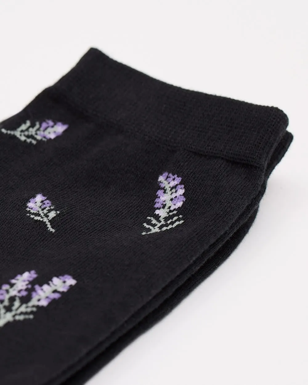 Cotton Socks With Lavender Flowers