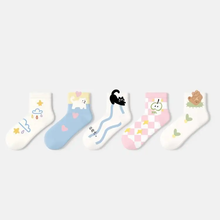 Whimsical Cartoon Animal Ankle Socks