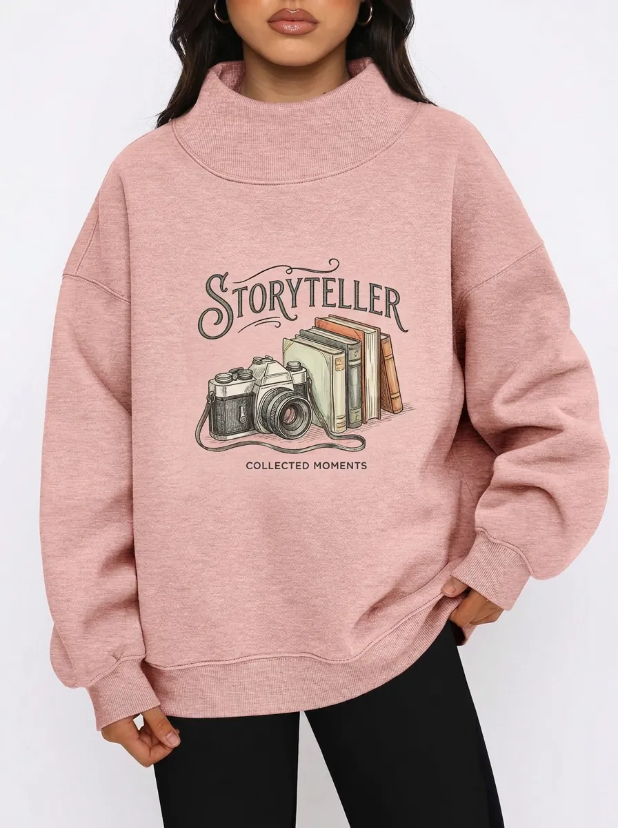 Women's Storyteller Camera Books Graphic Sweatshirt