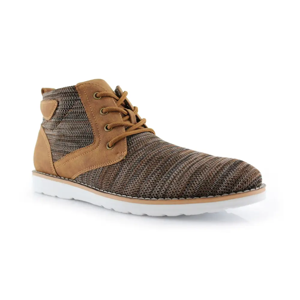 Rugged Faux-Suede Suede Faux-Leather Chukka Boots