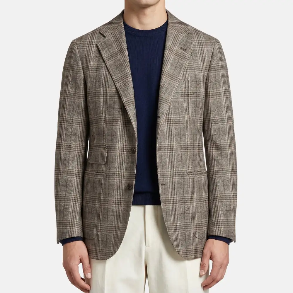 Checked Wool Blazer Jacket