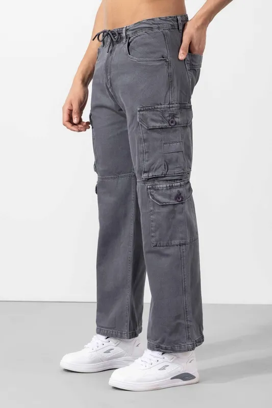 Steel Grey Multi Pocket Cargo Pants