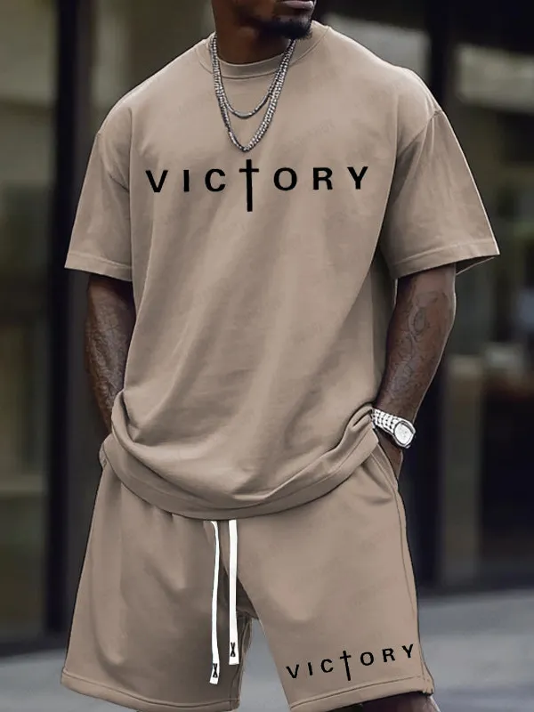 Casual Letter Graphic Printed Sports Set