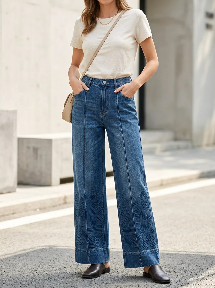 Women's Wide Leg Denim Jeans