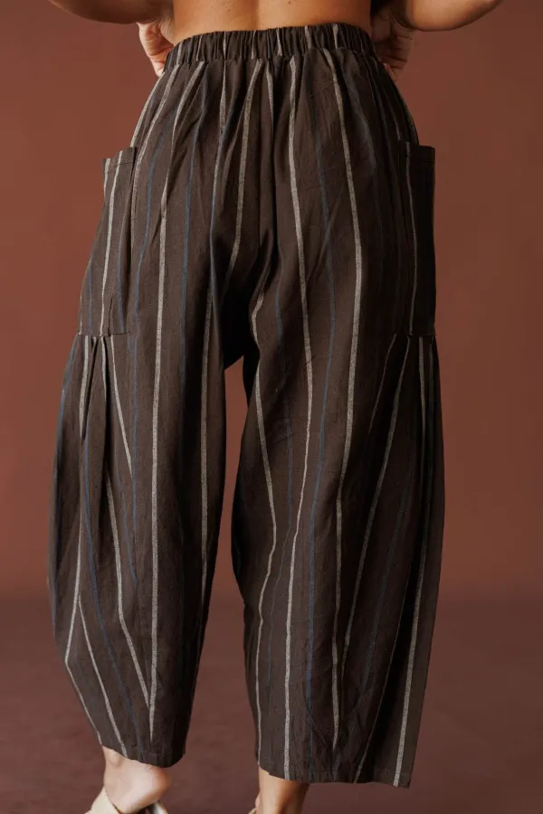 Wide-Leg Striped Pants