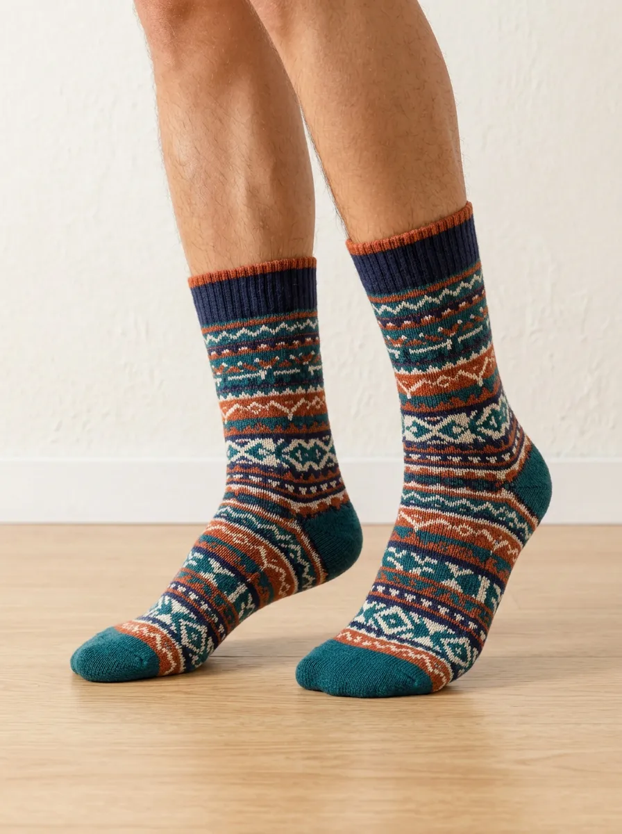 Men's Winter Casual Nordic Pattern Printed Socks