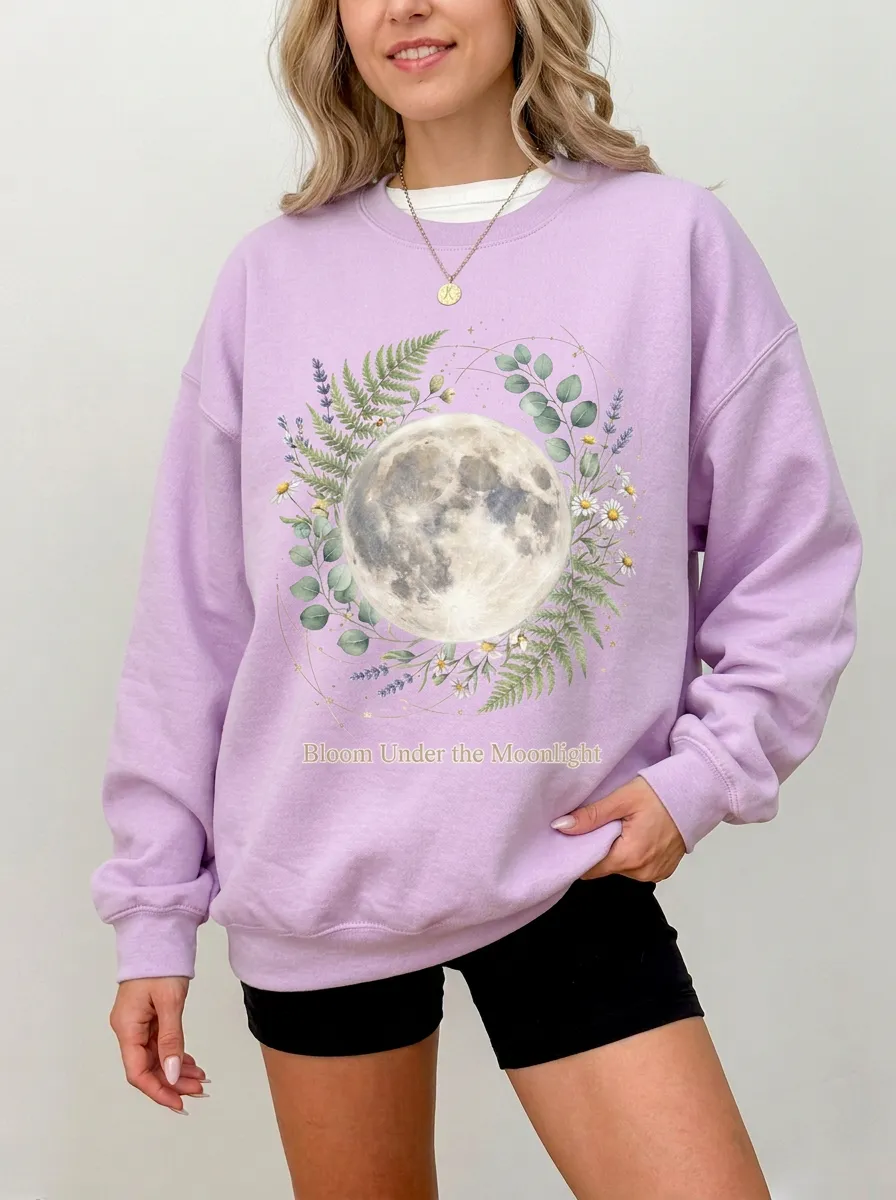 Women's Moon Botanical Bloom Graphic Sweatshirt