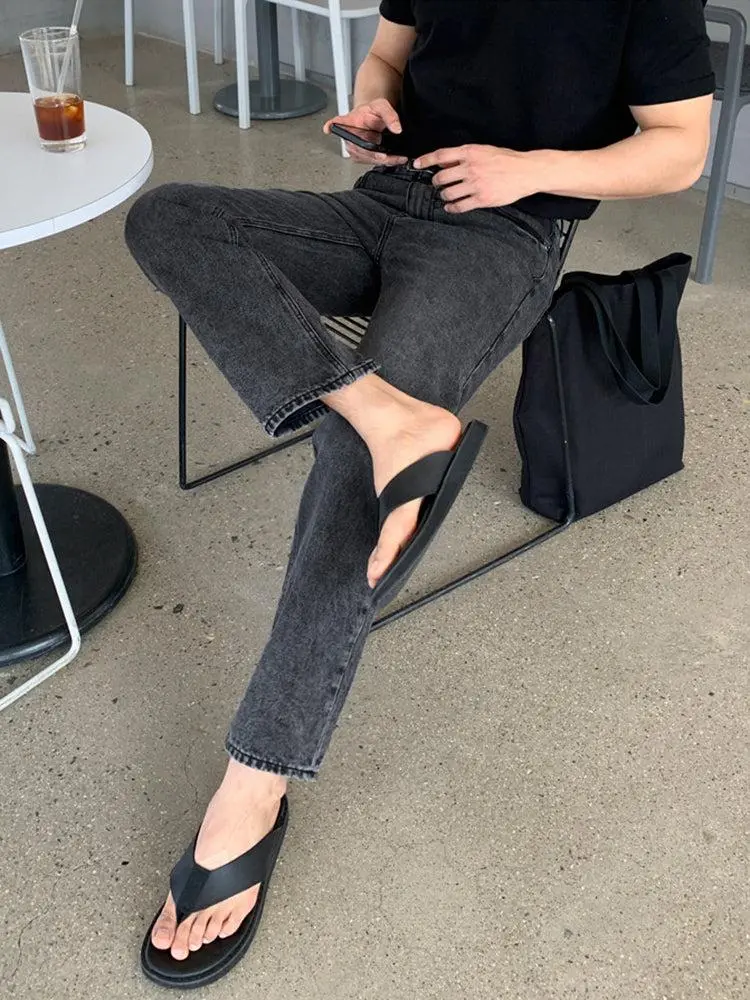 Light Wash Straight Leg Jeans
