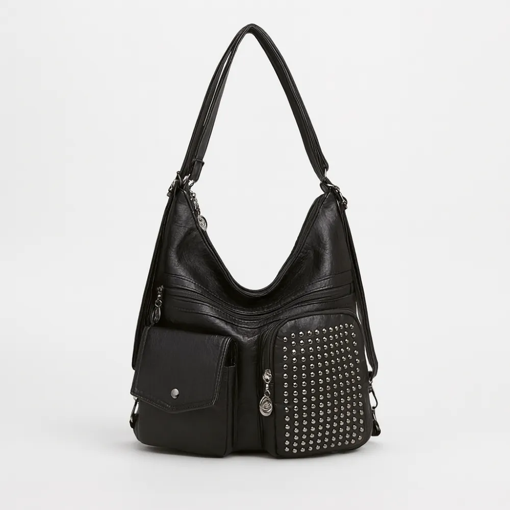 Leather Compact Casual Backpack