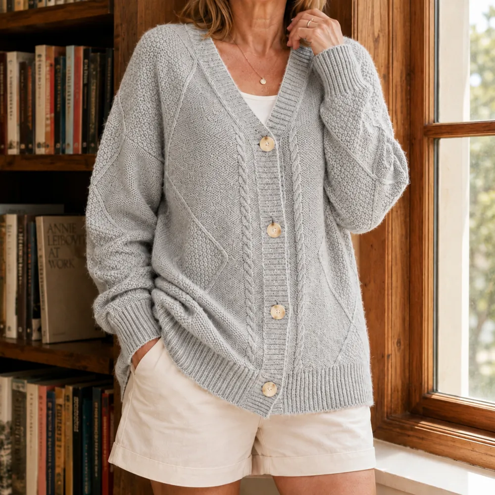 V-Neck Wool-Blend Sweater