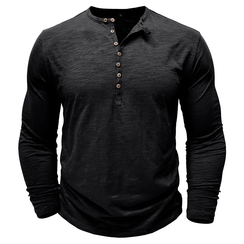 Long-Sleeve Henley Shirt