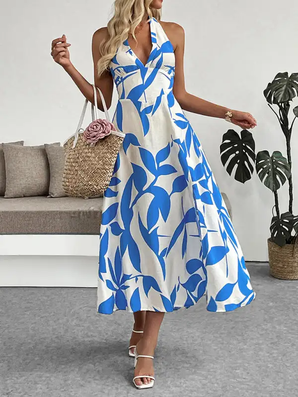 Comfort Halter Printed Dress