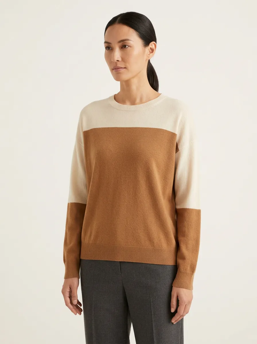 Women's Casual Minimalist Colorblock Printed Sweater