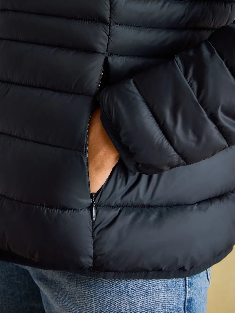 Navy Showerproof Padded Coat with Hood