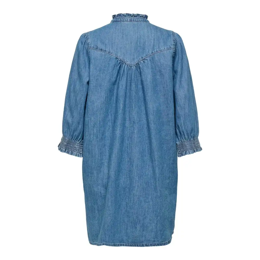 Denim Knit Three-Quarter-Sleeve Women's Mini Dress