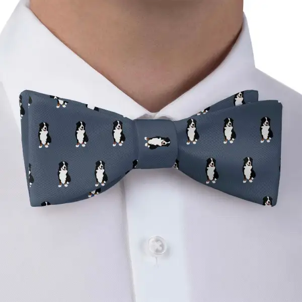 Bernese Mountain Dog Pattern Bow Tie