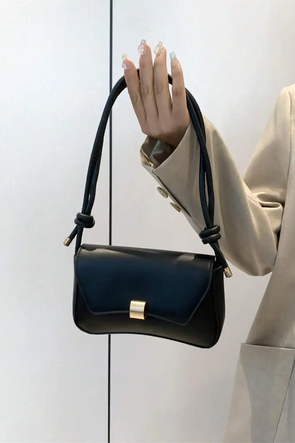 Mini Square PU Bag – Colorful Pattern, Flap Closure & Adjustable Strap