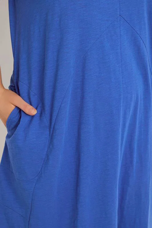 Cobalt Blue Premium Cotton Mini Dress detail 3